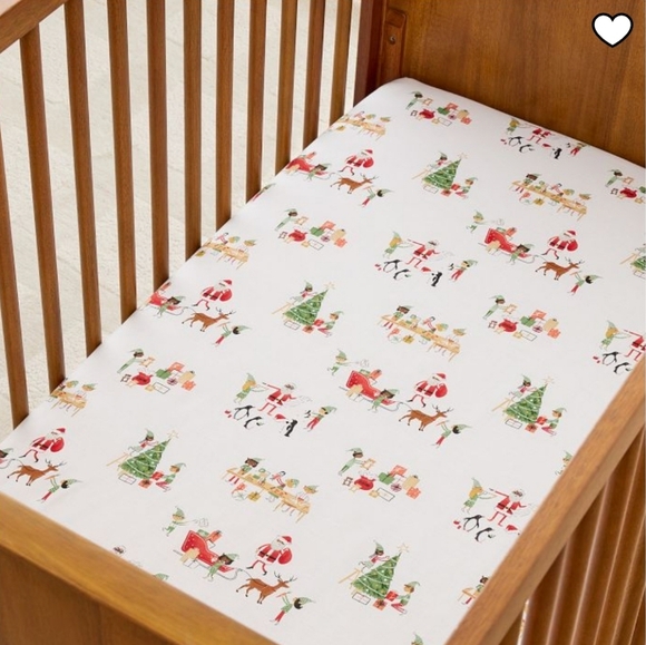 ❤️BUY 2 GET 1 FREE Santa's Workshop Crib Fitted Sheet, Retail Price $45.00US - Picture 1 of 10